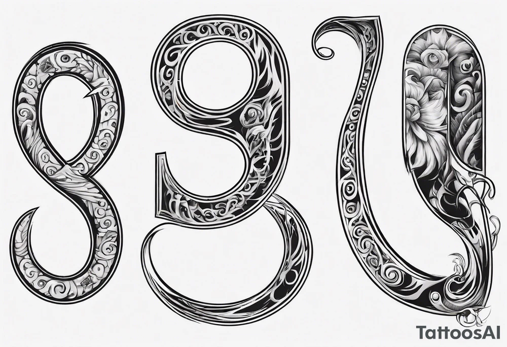 number 9 upside down and right side up connected in the middle. Tall and thin tattoo idea number 9 upside down and right side up connected in the middle. Tall and thin tattoo idea