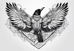 african, cultural, chest tattoo, include some bird wings as well tattoo idea