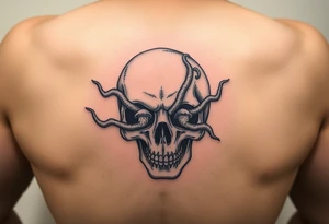 skull with cordyceps fungus out of its eyes tattoo idea
