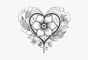 Flower in a heart tattoo idea