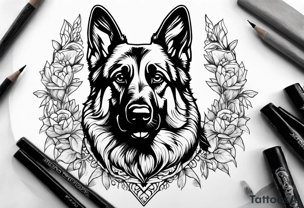 German shepherd ears tattoo idea