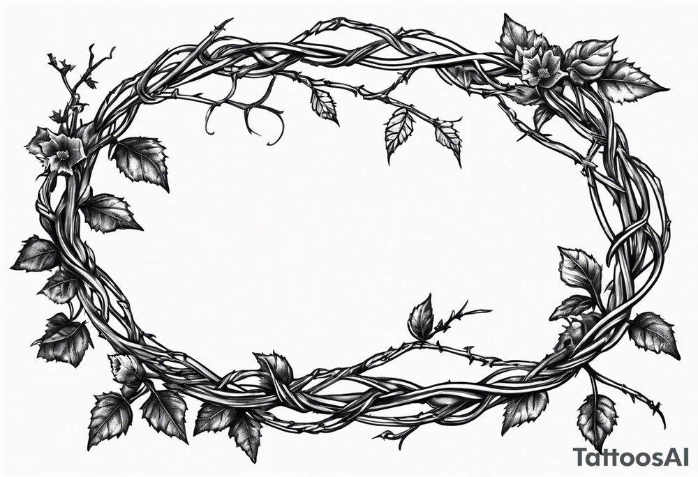 Barbed wire with poison oak vine wrapped  around it for a spine tattoo tattoo idea