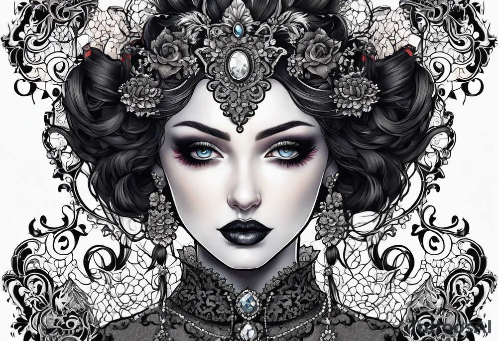 Victorian goth, lace tattoo idea