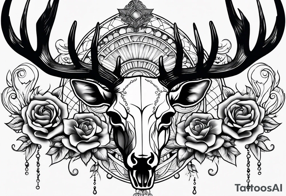 Deer skull tattoo idea