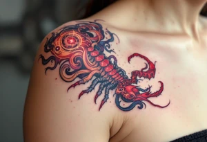 The ruby-bright heart of Antares pulses from Scorpius star constellation, the sky's crimson-clad arachnid warrior. tattoo idea