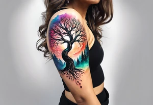 single tree of life season tattoo idea