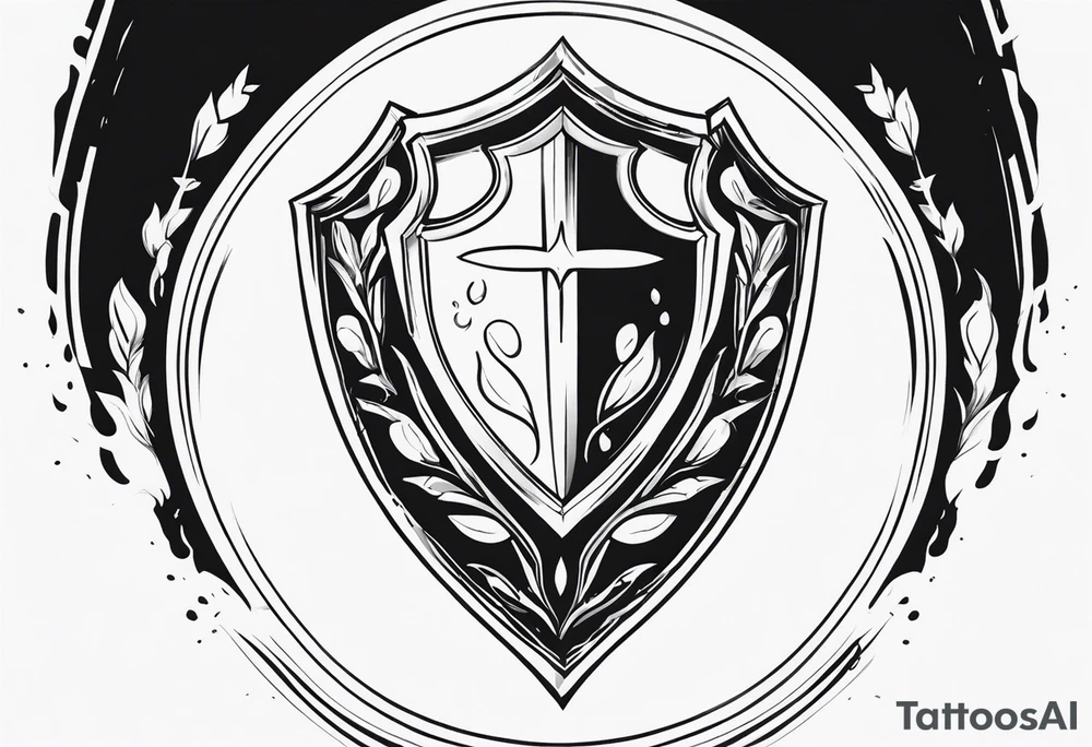 Shield ricocheting tears tattoo idea