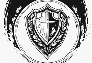 Shield ricocheting tears tattoo idea