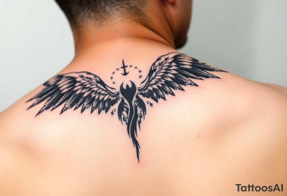 ArchAngel Protection tattoo stencil leg tattoo idea