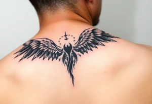 ArchAngel Protection tattoo stencil leg tattoo idea