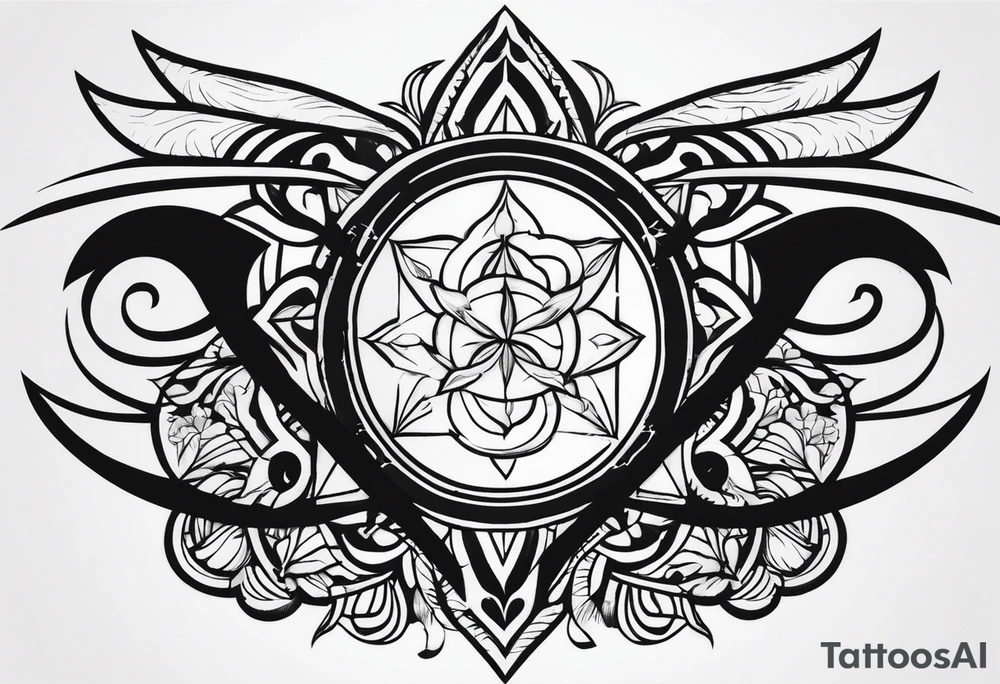 fear no man but god with leavs as desing tattoo idea