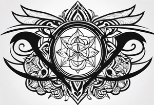 fear no man but god with leavs as desing tattoo idea