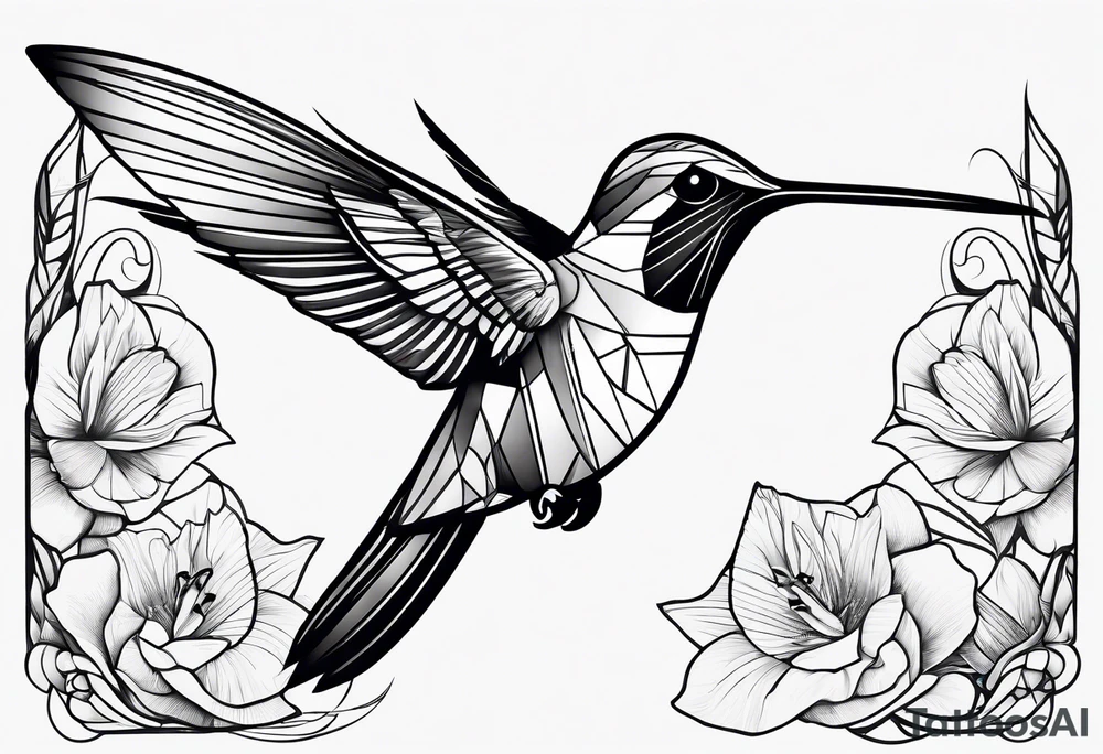 Humming bird silhouette tattoo idea