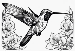 Humming bird silhouette tattoo idea