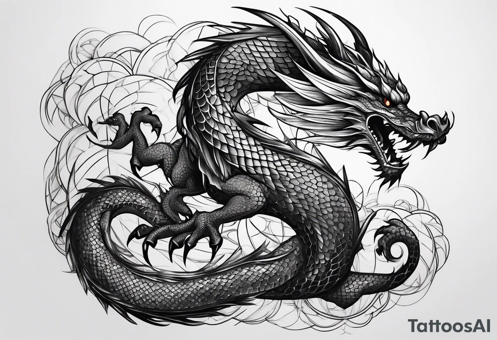 black dragon tattoo idea