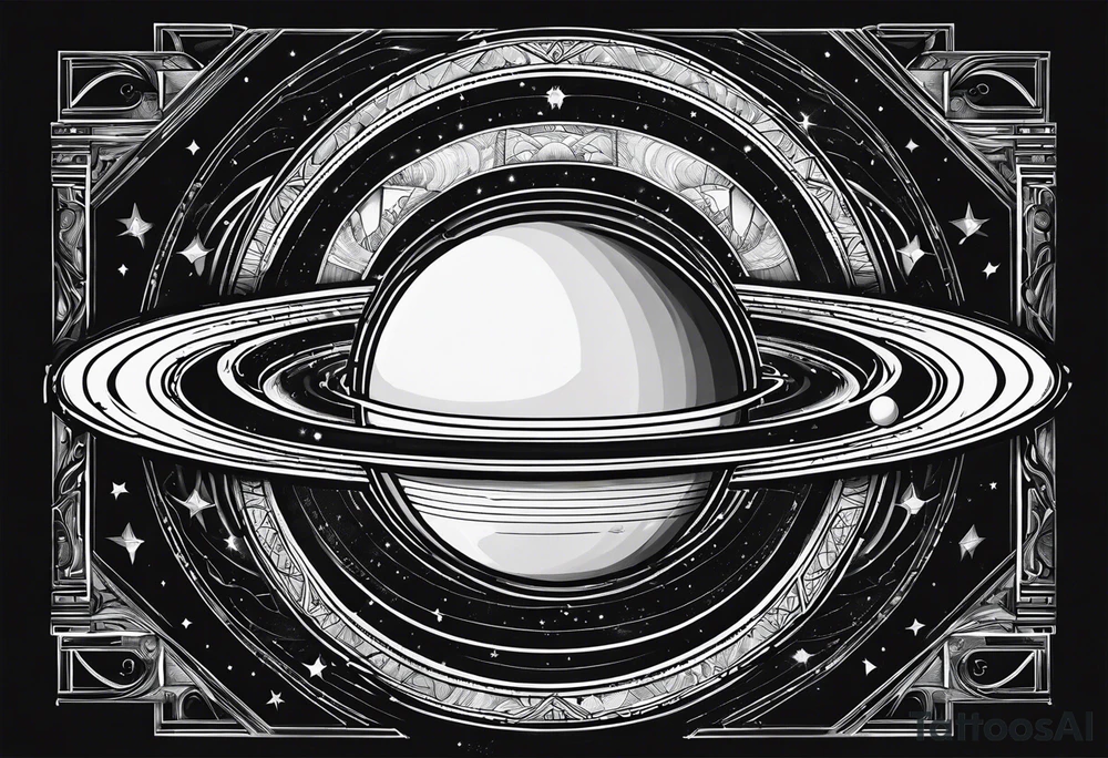 a geometric representation of saturn tattoo idea