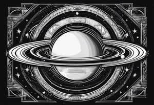 a geometric representation of saturn tattoo idea