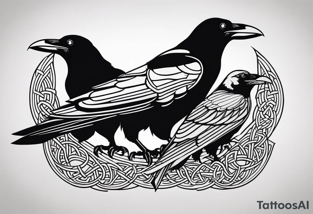 3 ravens made of Celtic knots tattoo idea