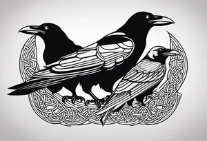 3 ravens made of Celtic knots tattoo idea