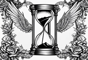hourglass with wing carpe diem for men tattoo idea