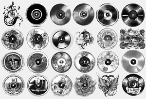 sound music disc jokey tattoo idea
