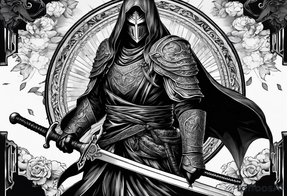 Phantom holding two swords tattoo idea