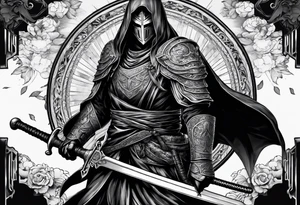 Phantom holding two swords tattoo idea
