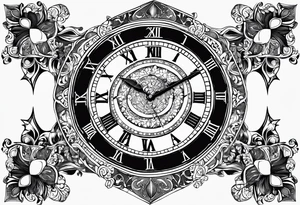 reloj marcando las 23 hs y con la fecha de nacimiento 15/02/2010 tattoo idea