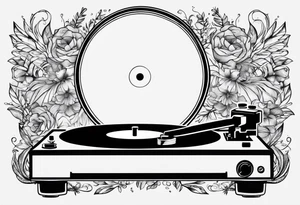 Recordplayer minimalistic in 2D tattoo idea