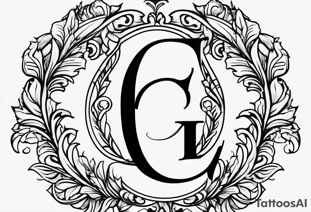 Simple Initial monogram "eg" tattoo idea