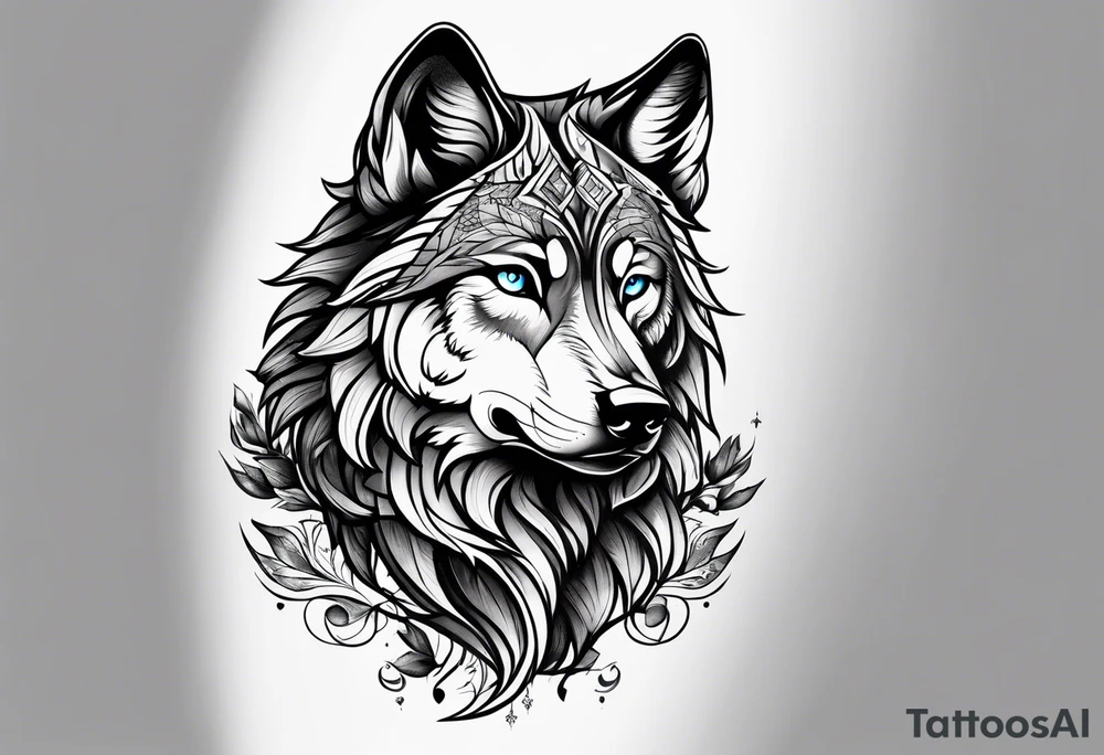 wolf tattoo idea