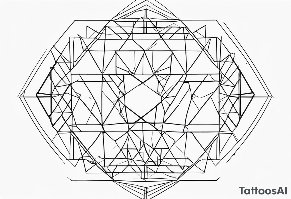 line art, geometric, minimalist tattoo idea