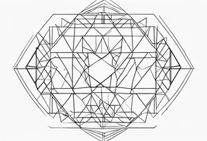 line art, geometric, minimalist tattoo idea