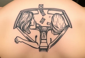 Riding in a car with my bestie money falling around us tattoo idea