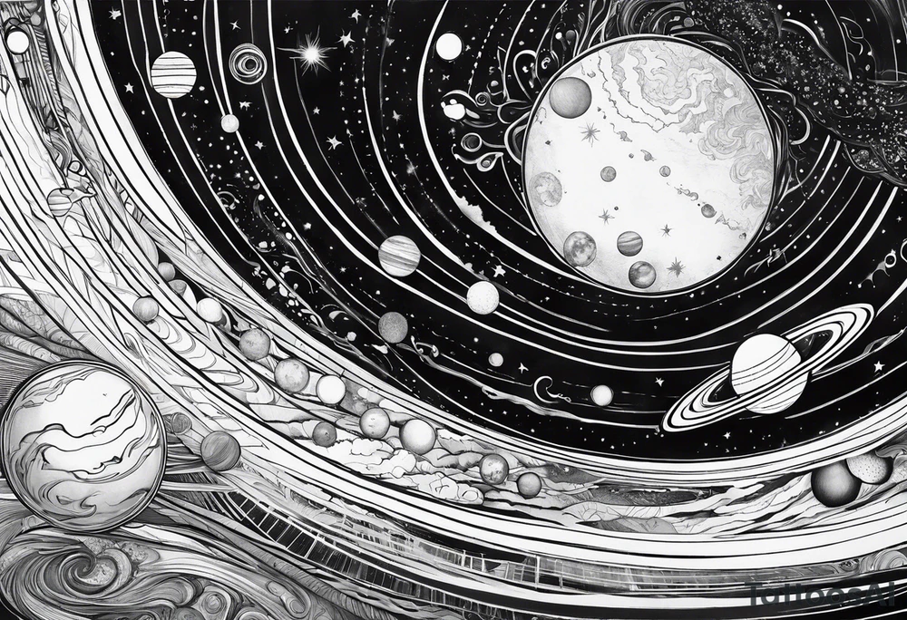 A solar system tattoo idea