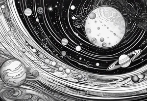 A solar system tattoo idea