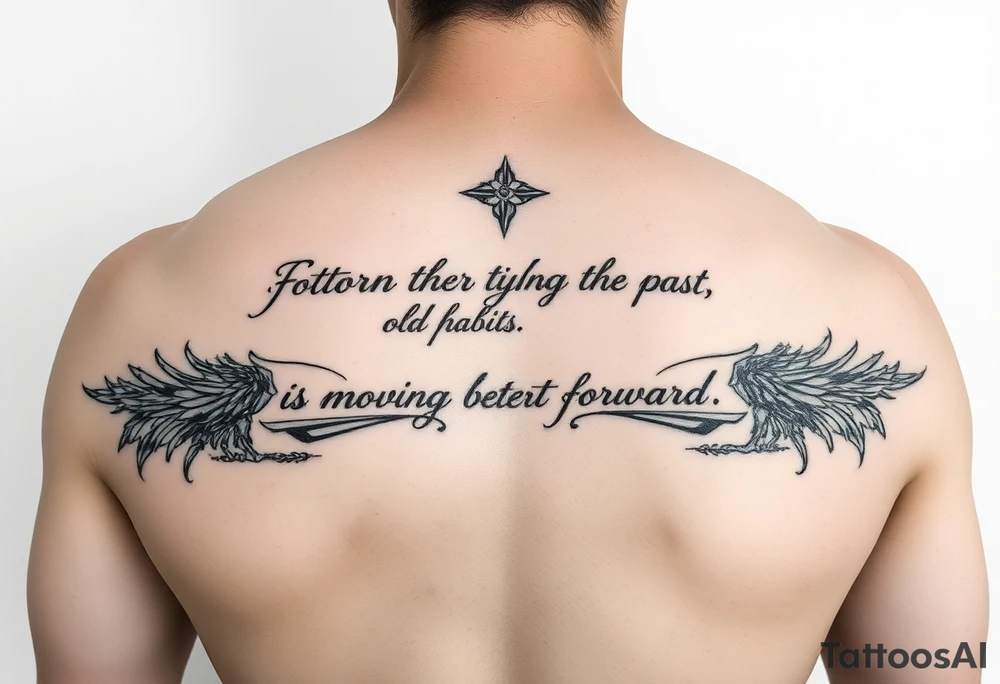 Forgetting the past and old habits, moving forward tattoo idea