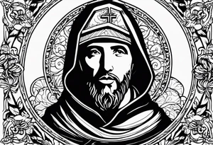 Silhouette of Saint Francis of Assisi tattoo idea