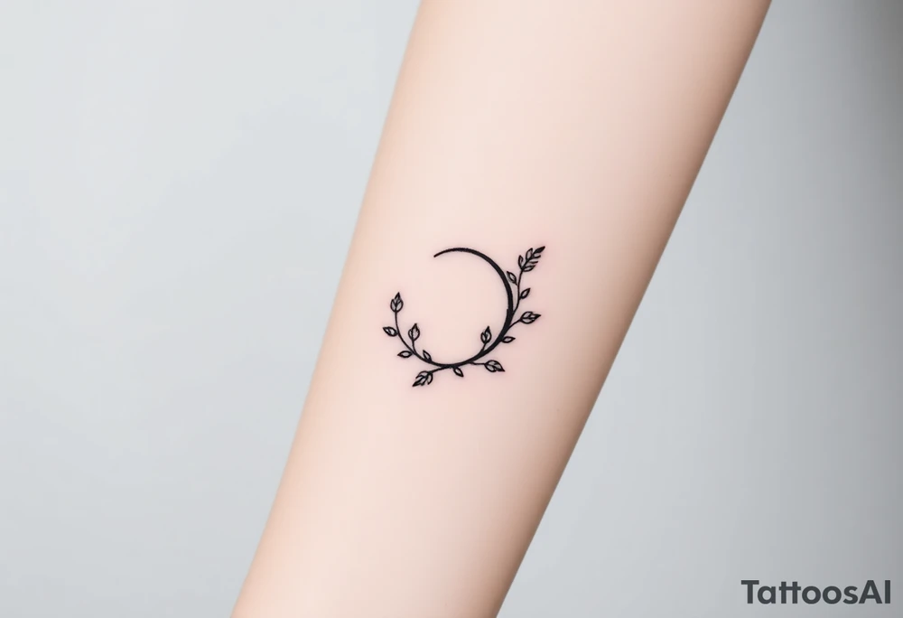 A delicate semicolon intertwined with a vine, symbolizing growth, resilience, and new beginnings tattoo idea