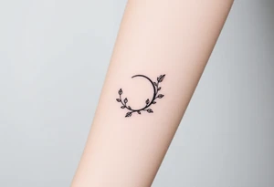 A delicate semicolon intertwined with a vine, symbolizing growth, resilience, and new beginnings tattoo idea