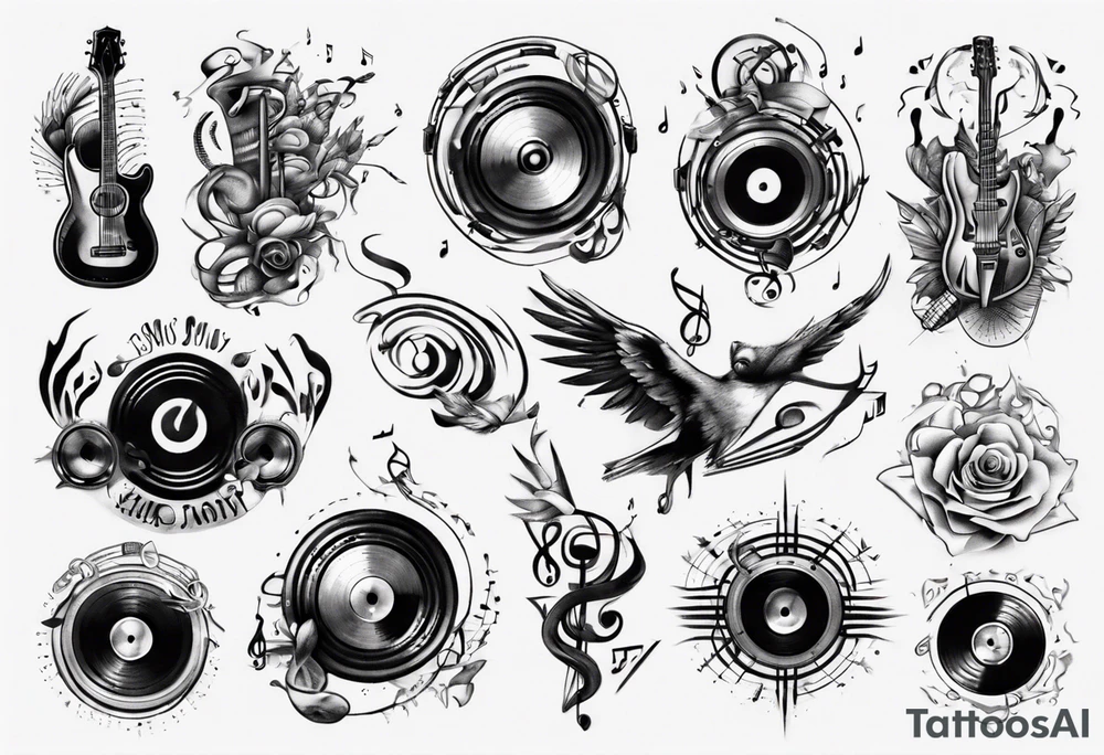 music sound tattoo idea