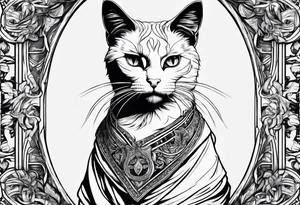 A cat dressed in a toga tattoo idea