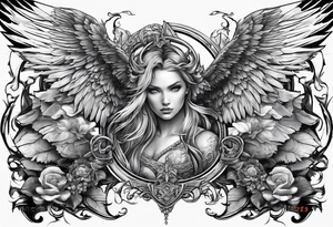 Angelic battle tattoo idea