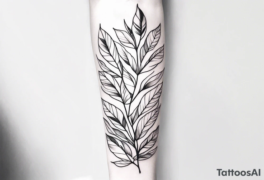 leaves around the forearm tattoo idea