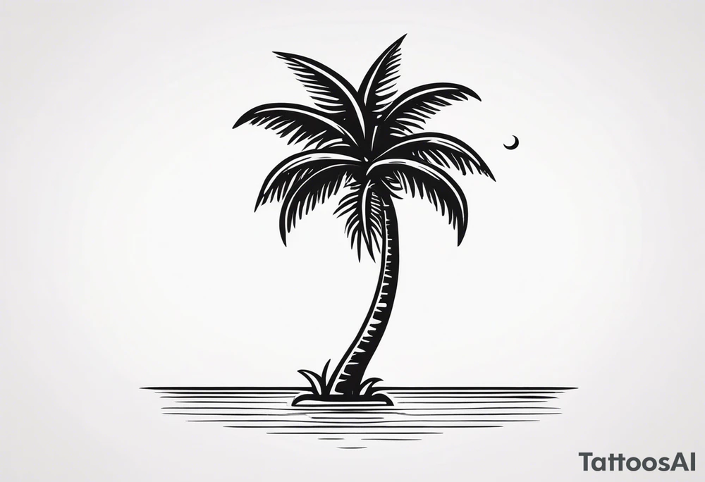 single palm tree tattoo idea