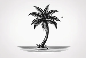 single palm tree tattoo idea