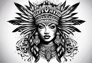 Dripping Aztec priness tattoo idea