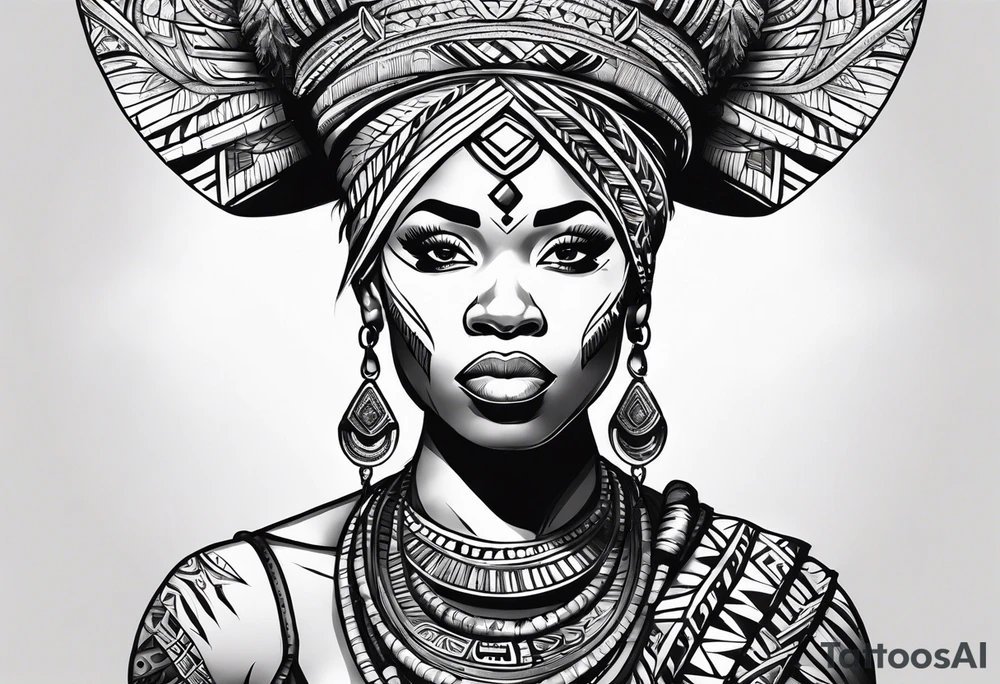 african, tribal, warrior tattoo idea