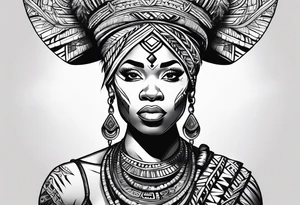african, tribal, warrior tattoo idea