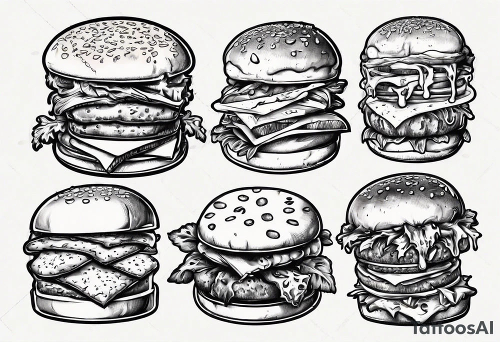 cheese burger tattoo idea